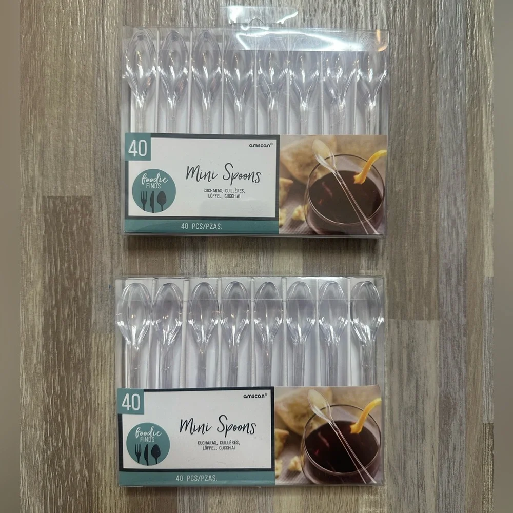 NEW Clear Mini Forks & Spoons - (4) 40 Count Packs!
